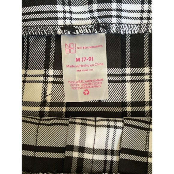 No Boundaries Juniors' Mini Denim Pleated Black & White Skirt Medium (7-9) NWOT - Picture 6 of 7